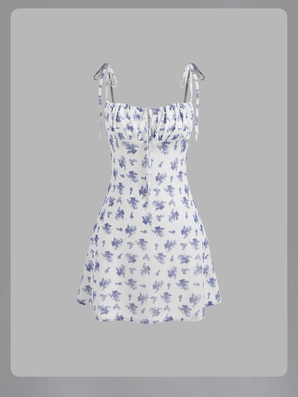 MESH SCOOP NECKLINE FLORAL KNOTTED MINI DRESS XS - Picture 4 of 9